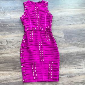 Fuchsia pretty little thing dress with gold